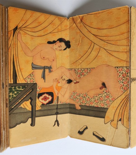 1900s-1920s CHINESE EROTIC SHUNGA PILLOW BOOK antique - Imagen 7 de 10