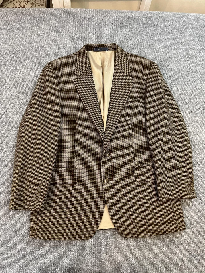 Ralph Ralph Lauren Blazer Para Hombres 43R Marrón Lana Pata de Gallo Abrigo Deportivo Clásico Foto 2 de 4