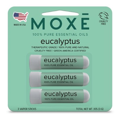 3 Pack, Moxē Eucalyptus Essential Oil Nasal Inhaler, Sinus & Congestion...