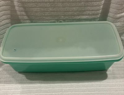 VTG Tupperware #782 3Pc Jadeite Green Celery Veggie Bread Keeper W/ Lid & Grate