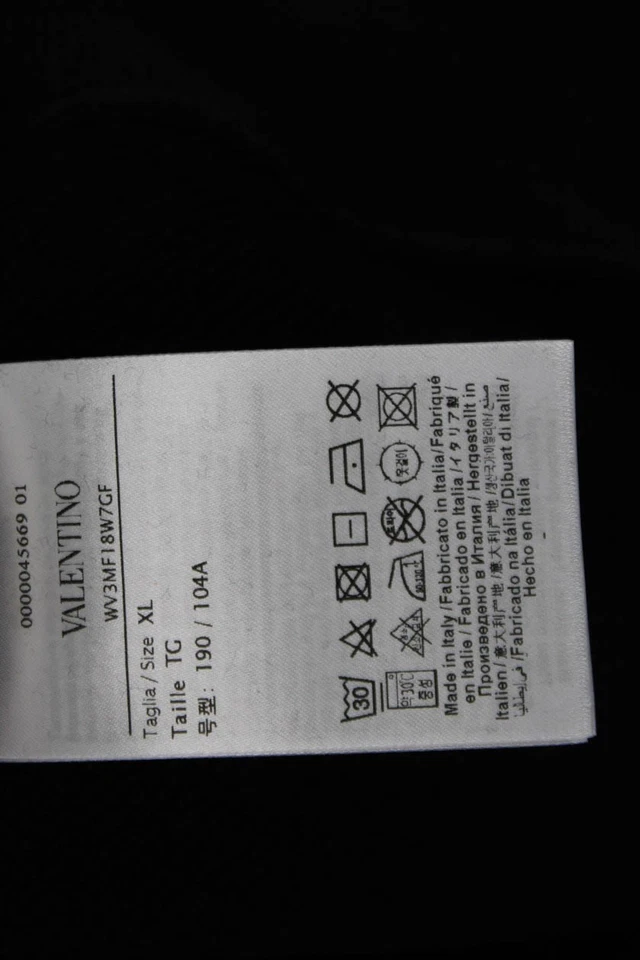 Valentino Para Hombres Manga Larga Gráfico Pullover Cuello Redondo Sudadera Negra Talla XL Foto 4 de 4