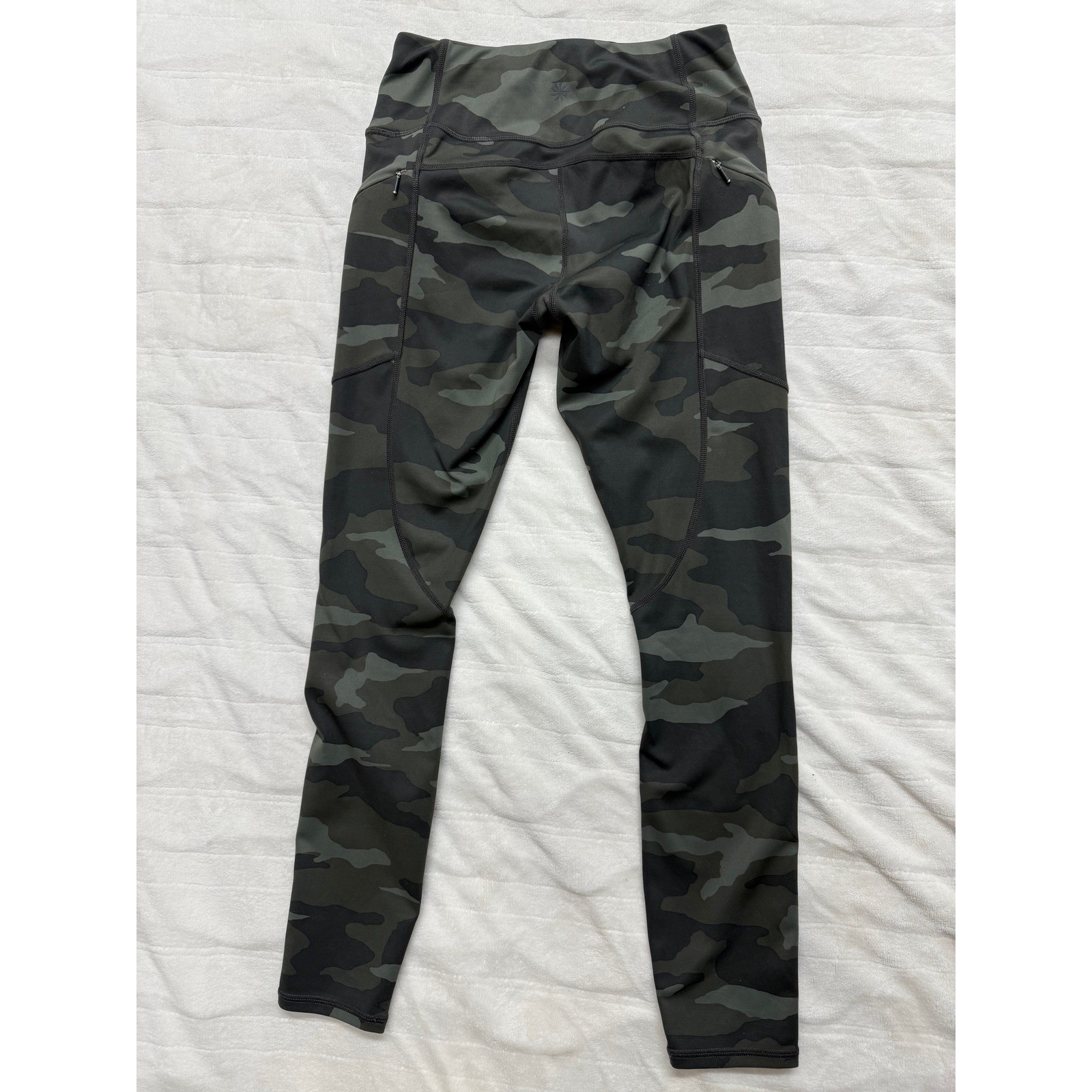 Athleta Camo Pocket Workout Leggings XS High Rise Compression Athletic Pants