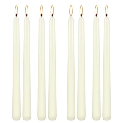 8 PCS Ivory Taper Candles 10 Inch Tall 3/4 Inch Thick 8 Hour Burning