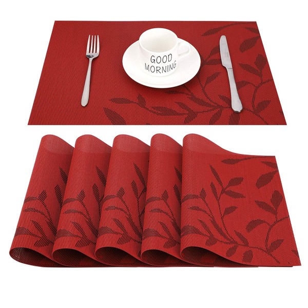 Platzset Abwischbar Tischset Abwaschbar 6Er Set Pvc Abgrifffeste HitzebestäNdig-image