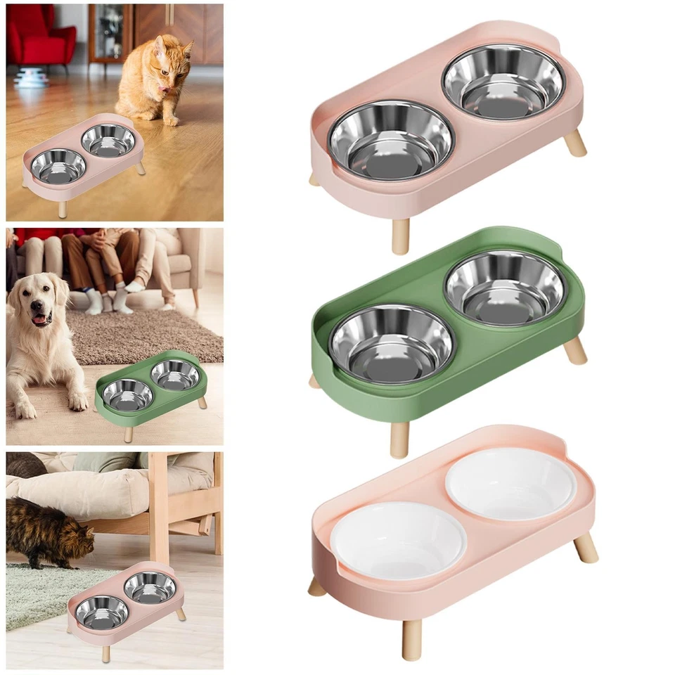 Katze Hund Wasser Futternapf erhöht Haustier Futterautomat Nackenschutz leicht zu reinigen stabil