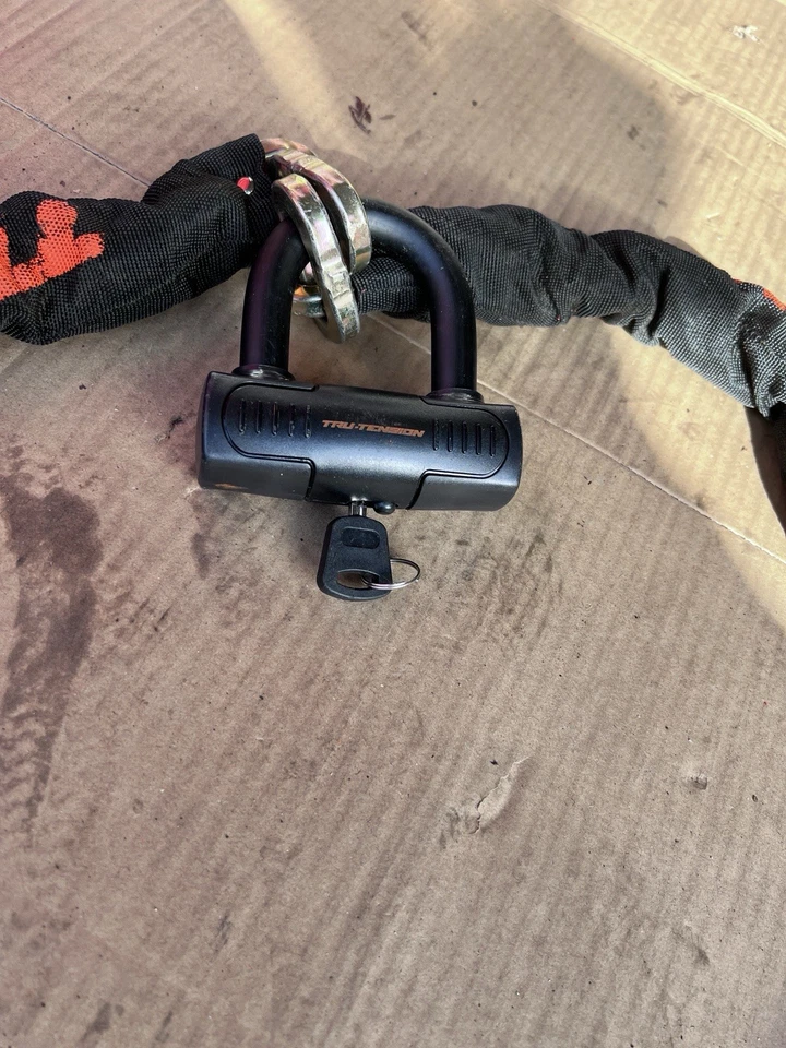 Security Metal Motorbike Chain Lock Padlock Heavy Duty - Image 2 of 4