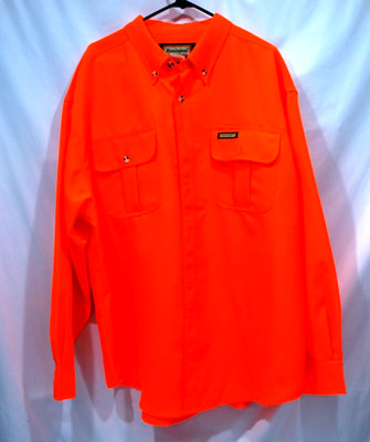 Remington Outdoor Hunting Long Sleeve Blaze Orange Button Up Men's 2XL Shirt