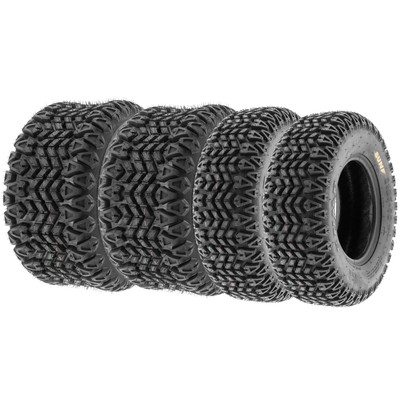 SunF ATV Tires 25x10-12 25x10.5-12 Gof Cart Lawn Mower 4 PR G003 - BUNDLE
