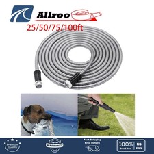 Stainless Steel Metal Garden Water Hose Pipe 25/50/75/100FT Expandable Flexible