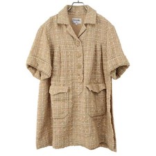 CHANEL 19SS Coco Mark Tweed Dress P61336V46703 Beige 36 Used MESC-0