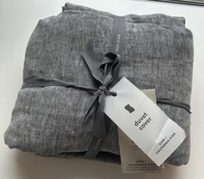NWT West Elm Belgian flax linen duvet cover California King size -Slate