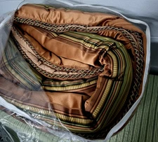 Croscill Home Carrington Set - Queen Comforter Pillow Shams Skirt Swags Curtains