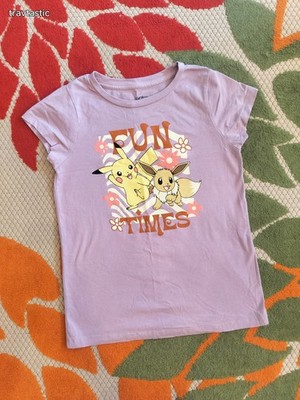 Girl's Pink Pokemon Pikachu & Eeve Size XL Graphic Tee