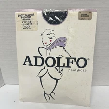 Vintage Adolfo Pantyhose Control Top Sandal toe Body Shapers Medium Black