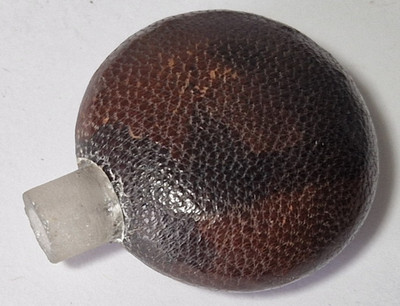 UNGEWÖHNLICHER LEDER PLATTIERTER MINIATUR PARFÜM DUFTFLAKON KÖLN FLASCHE