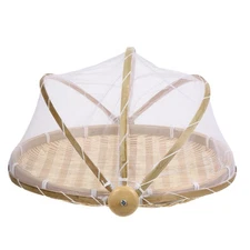 Bamboo Storage Basket Child Woven with Handles Weave Baskwt Food