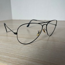 Vintage B L Ray-Ban Aviator Black Metal Frames Only 58-14