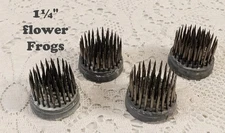 4 - 1" - 1¼" Flower / Floral Lead Base - Vintage Brass Spike FROGS / Holders