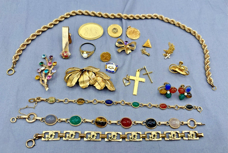 126 Grams 10k 12k 14k GF Gold Filled Vintage Jewelry Lot Scrap Wear Recovery
