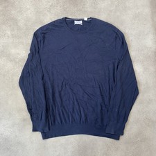 Calvin Klein Jumper Mens 2XL Crew Neck Knitted Sweater, Navy