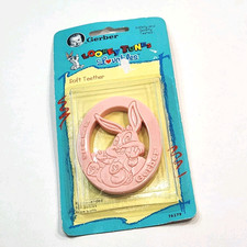 Vintage Gerber Looney Tunes Lovables Soft Teether Pink Baby Bugs Bunny 76279