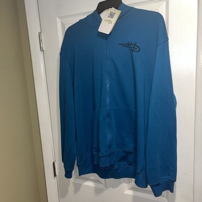 Reel Life Full Zip Hoodie Ocean Washed Series Men's Sz XL Seaport Blue New W/Tag