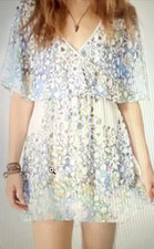 FREE PEOPLE CAPE DRESS FLORAL SIZE MEDIUM