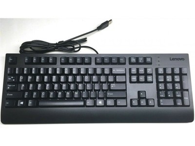 Lenovo USB Tastatur UK Layout Full Size kabelgebunden schwarz Original neu schneller Versand