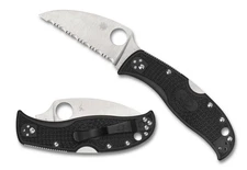 Spyderco Knives RockJumper Lockback Black FRN Serrated VG-10 C254SBK
