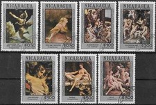 Timbres Arts Tableaux Nicaragua 1334/1337 PA1062/1064 o - 82525FR