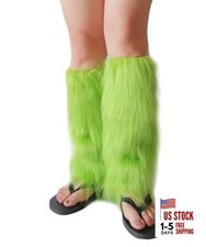 Faux Fur Leg Warmer Warm Fuzzy Boot Covers Winter Fur Boot One Sizes 869 Green