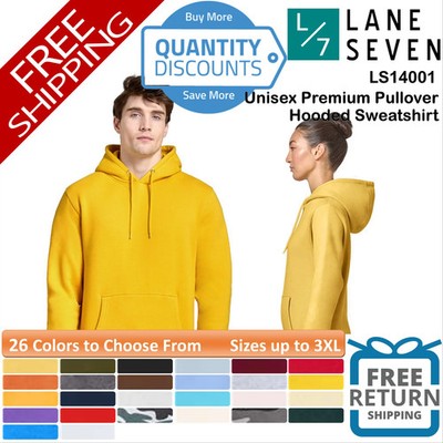   Lane Seven Unisex Premium Pullover Hooded Sweatshirt Up To 3XL LS14001