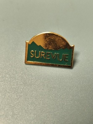 Vintage Anstecknadeln SUREVUE grün gold Sammlung Berg Retro (Ref 17)