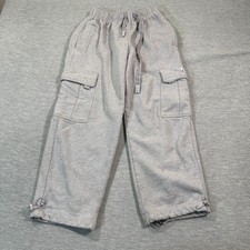 Pro Club Heavyweight Gray Cargo Sweatpants Mens Small Elastic Waist Pump Cover