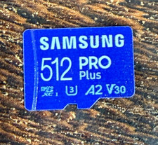 Samsung 512GB Pro Plus microSD Memory Card SDCX A2 - Blue - Very Good