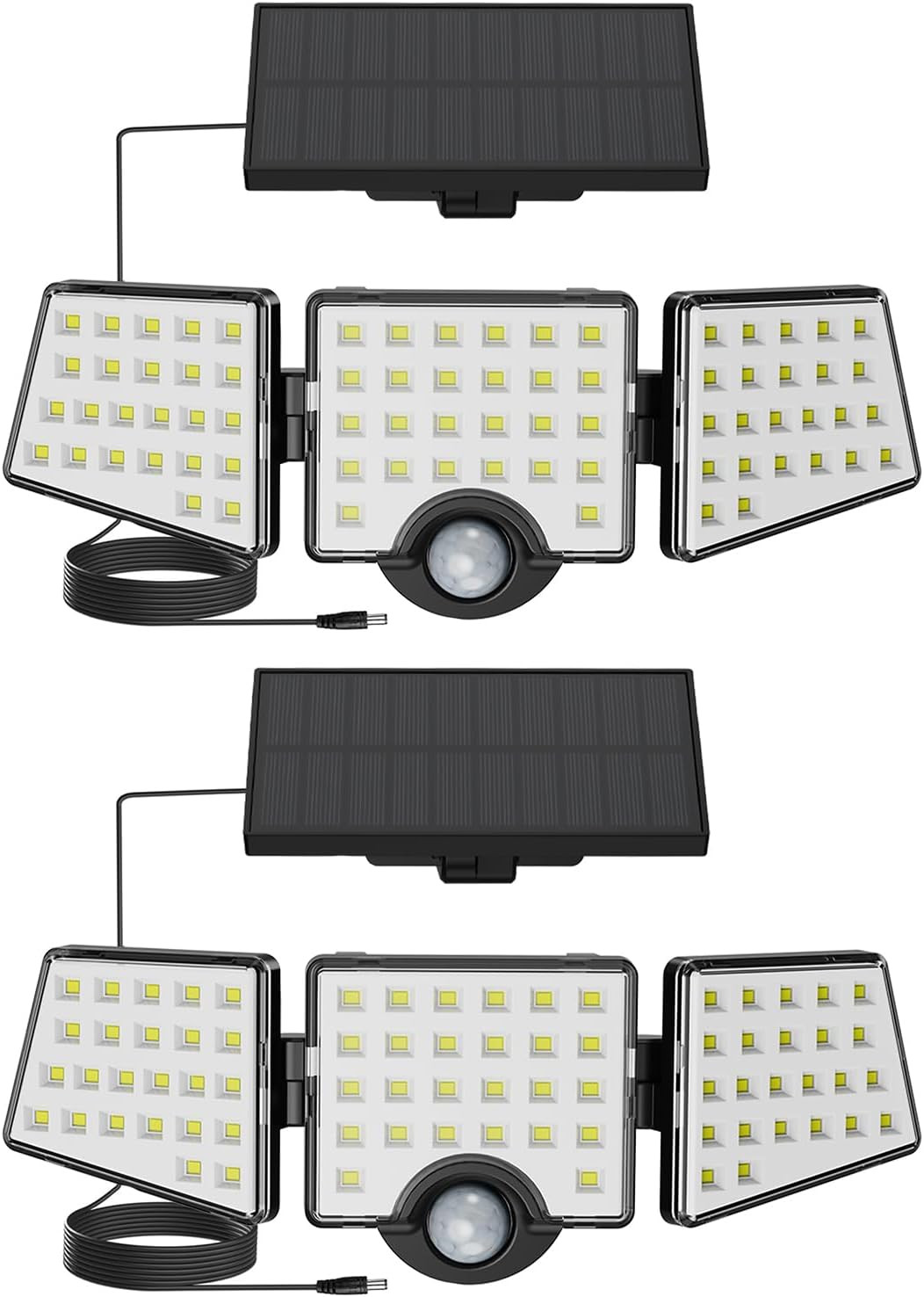 Lampada Solare Esterna 3 Teste IP65 | Sistema LED con Sensore PIR 270°