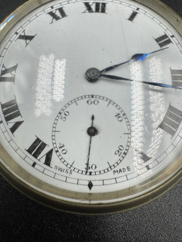 Vintage Unbranded Swiss Pocket Watch 10 Jewels Roman Numerals Cylinder Escapemen - Image 2 of 4
