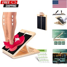 Slant Board for Calf Stretching Adjustable Wooden Incline Board Anti-Slip 300lbs