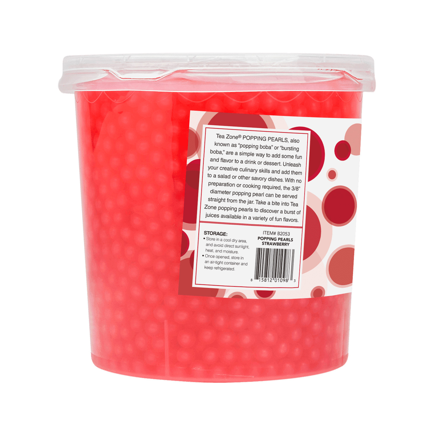 Tea Zone Strawberry Popping Pearls/Popping Boba(B2053, 7lbs) for Boba Tea