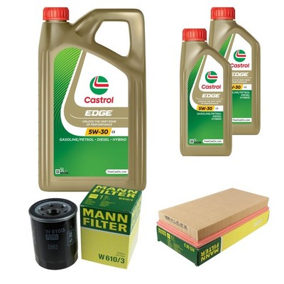 MANN Inspektionspaket 7L CASTROL EDGE 5W-30 C3 für Mitsubishi Space Star 1.6