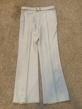 Vtg 70s Mens Disco Flared Flare Pants Bell Bottoms Gray Grey 32x31