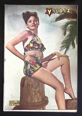 1949 Gene Tierney, Gloria De Haven, Claire Trevor, Mona Goya Turkish  Magazine