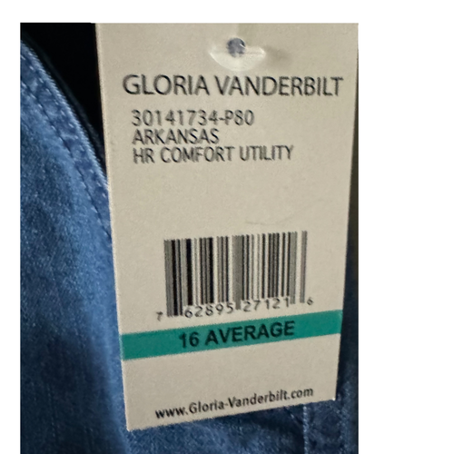 Gloria Vanderbilt High Rise Comfort Utility Pant Arkansas Size 16 Average NWT - Picture 7 of 8