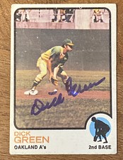1973 Topps DICK GREEN #456 Autographed SIGNED AUTO Card  - OAKLAND A’s