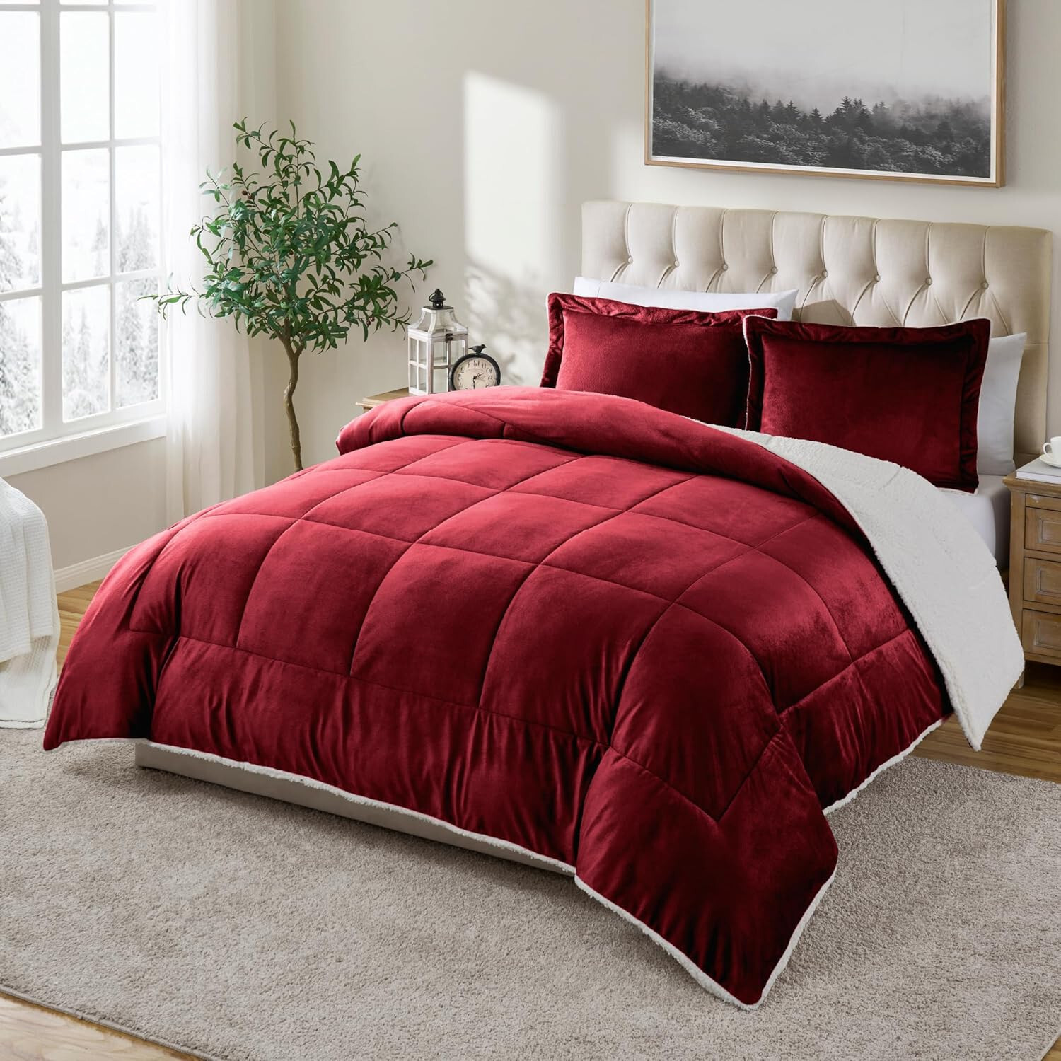 Cathay Home Full Comforter Set Ultra Soft - Plush Reversible Micromink - Sherpa 11990₽