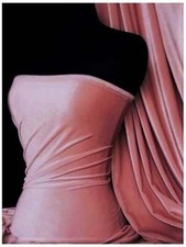 Plain High Quality Velour 4 Way Stretch Spandex Velvet Fabric Material 59" Wide