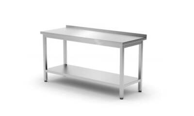 Wandarbeitstisch mit Regalboden Budget Line - geschraubt, Tiefe 600 mm, HENDI, B