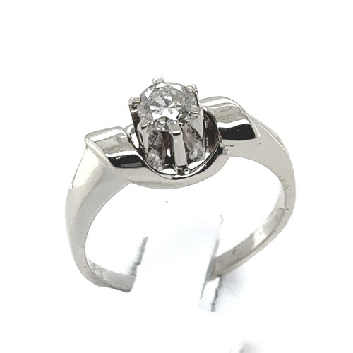 Anello solitario 18 carati 750 solitario RG 62 0,52 ct diamante mezzo carato pezzo unico brillante - Foto 6 di 22