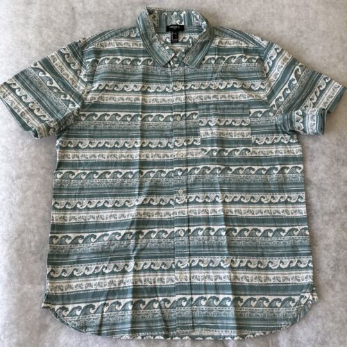 Forever 21 Men's Large Cotton Short Sleeve Button Shirt - Picture 1 of 3