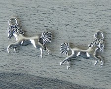Horse Charms - 2 Sided Silver Pewter Charms 13x19mm Nickel Free - 5 or 10 pcs